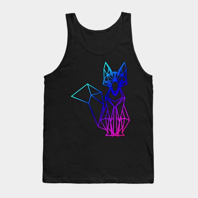 Geometric Rainbow Fox Design Tank Top by StylishTayla